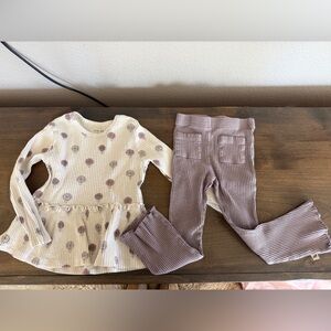 Kids Cream and Brown Matching Set